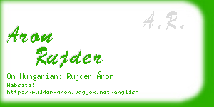 aron rujder business card